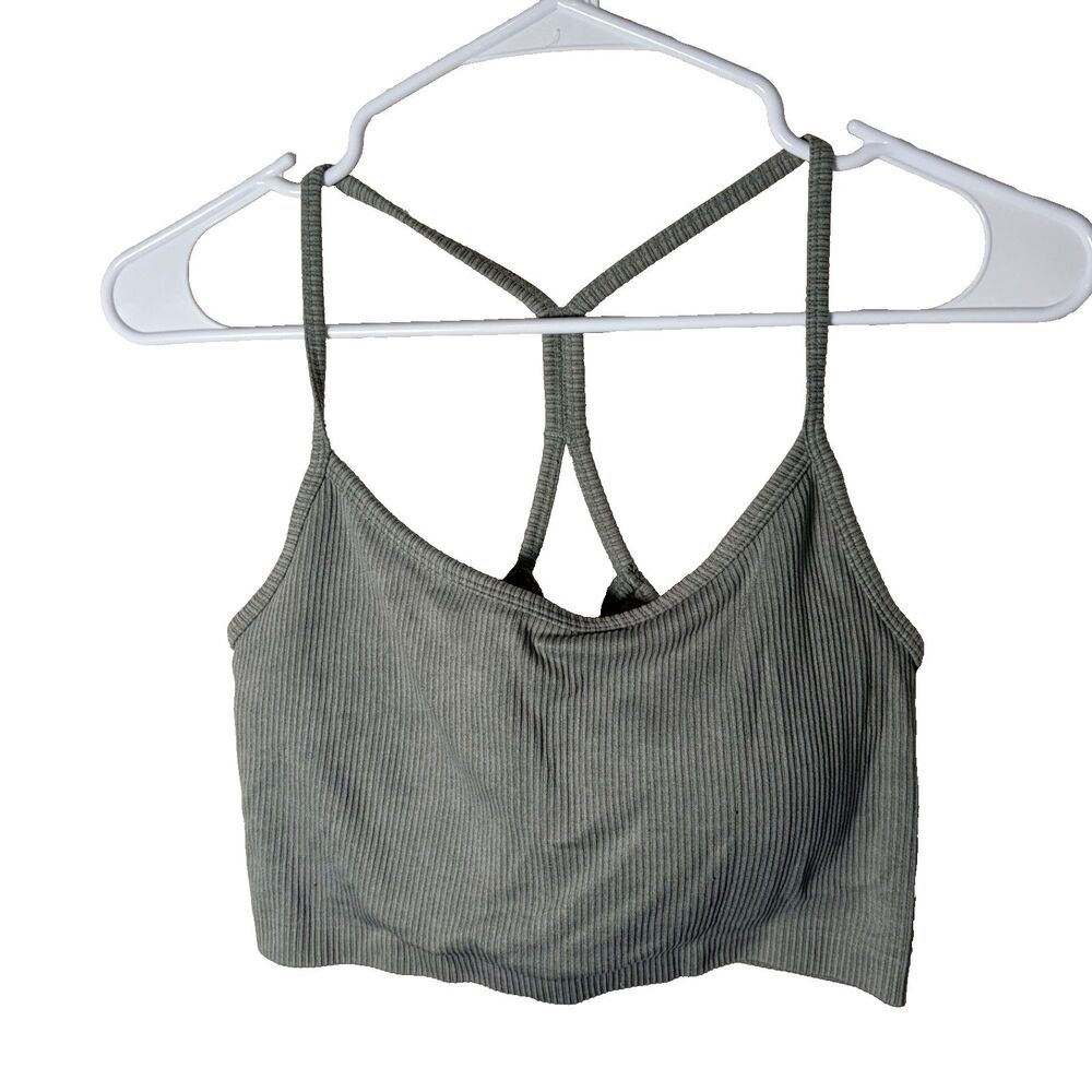 Yogalicious Sports Bra Women's Medium Stonewash Rib Seamless Rosaline Active